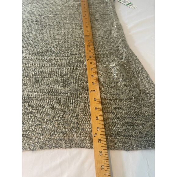 Style & Co Gray/Black Shimmer Sweater Dress Short Pockets Cotton Blen Knit L NEW - Picture 10 of 10